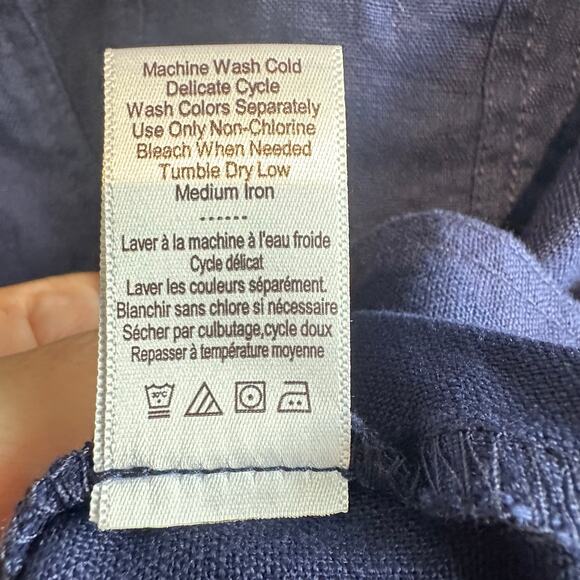 Coldwater Creek Journeys Lightweight Washable Linen Jacket Navy Blue XL - Picture 9 of 11